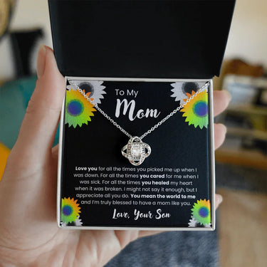 To My Mom - Love Knot Necklace - Gift Set - SLDDL0106 - Sunshine Letters Co